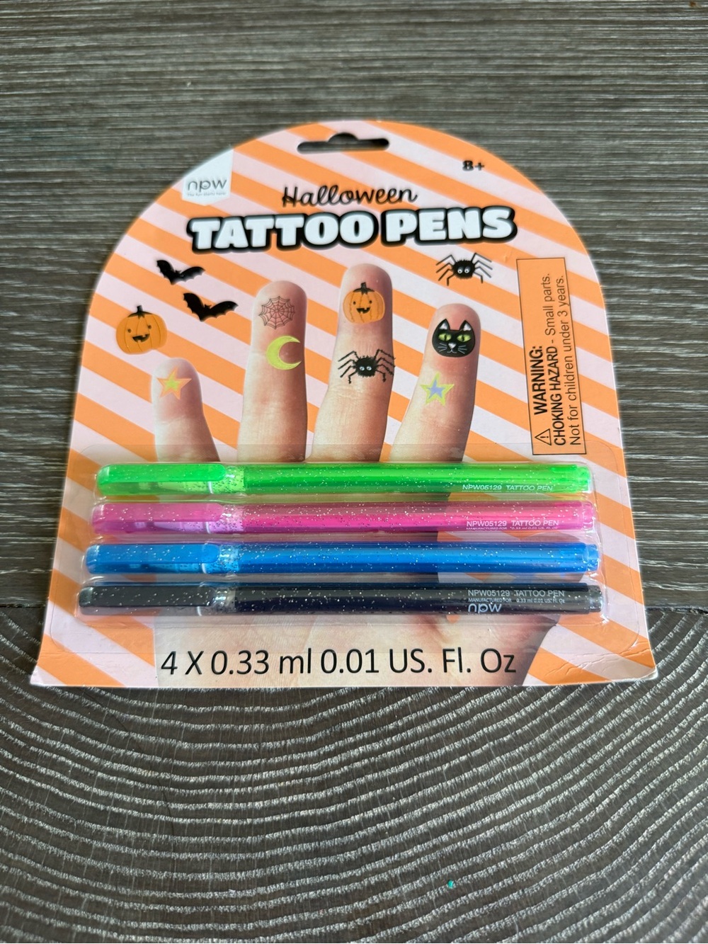 NWT Halloween Tattoo Pens - Green, Pink, Blue, Black